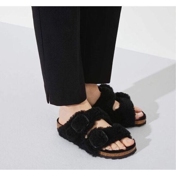 New Birkenstock Shearling Arizona Big Buckle Size 37 - Picture 2 of 8